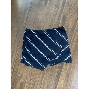 Olivaceous S black and white stripe mini skirt skirt